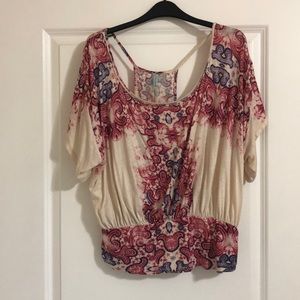 Free People knit top with open back detail